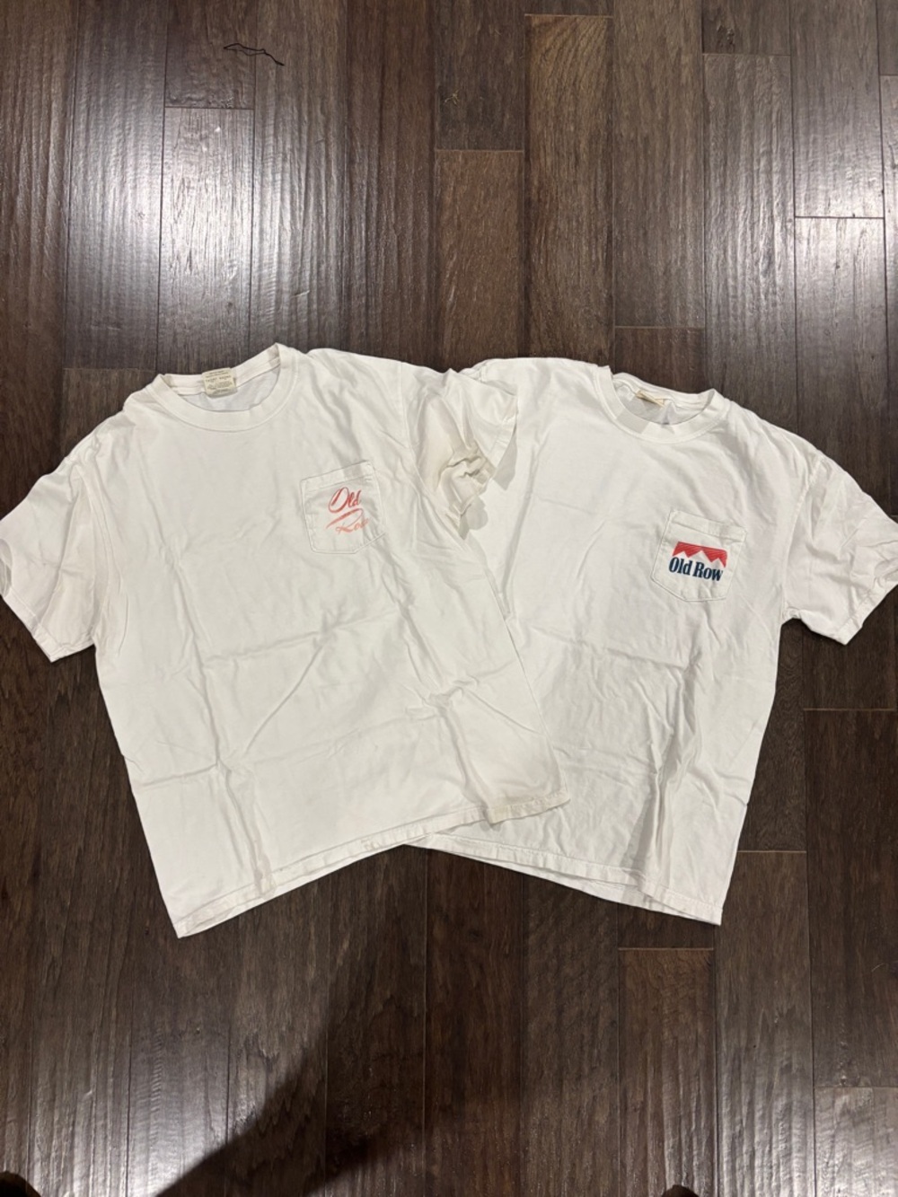 Old Row Men's White Short Sleeve Pocket Tee -Lot of 2